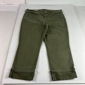 Not Your Daughters Jeans Women's 36x22* Dayla Wide Cuff Capri Green Denim Tag 14